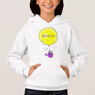 Cute-mus i vattenburk med ballongtecknad t shirt