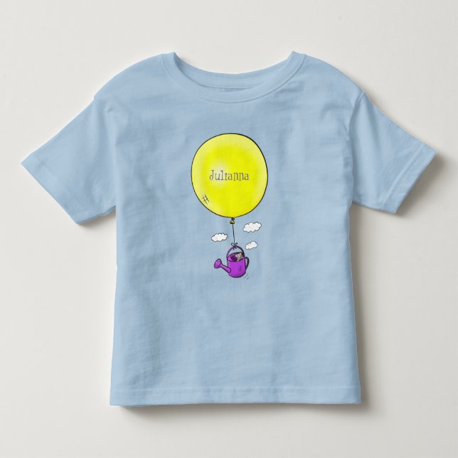 Cute-mus i vattenburk med ballongtecknad t shirt (Framsida)