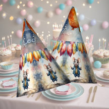 Cute-mus med färgballonger, anpassningsbar