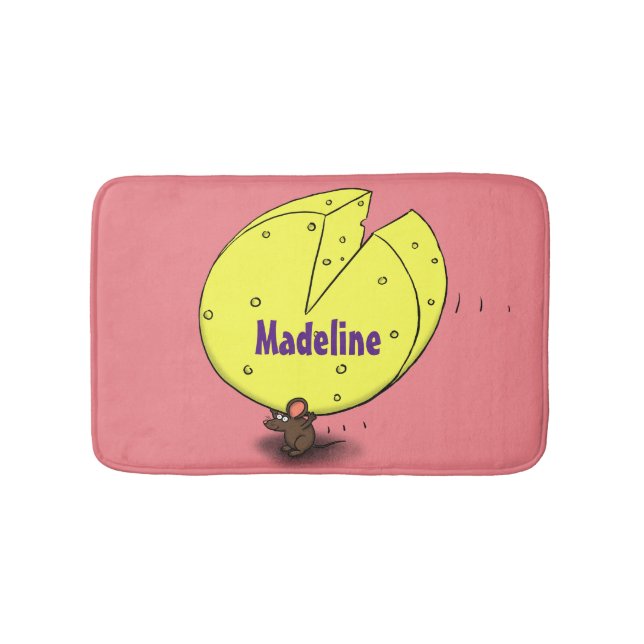 Cute-mus med illustration av ostens tecknad badrumsmatta (Framsidan)