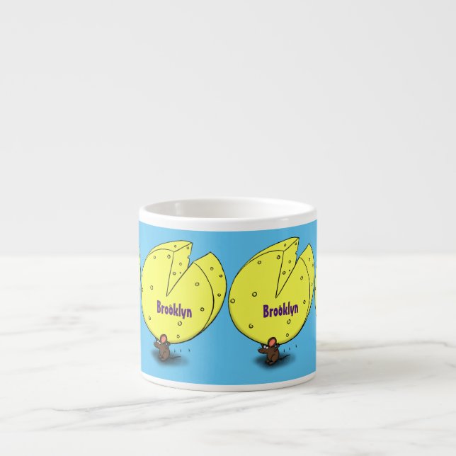 Cute-mus med illustration av ostens tecknad espressomugg (Framsidan)