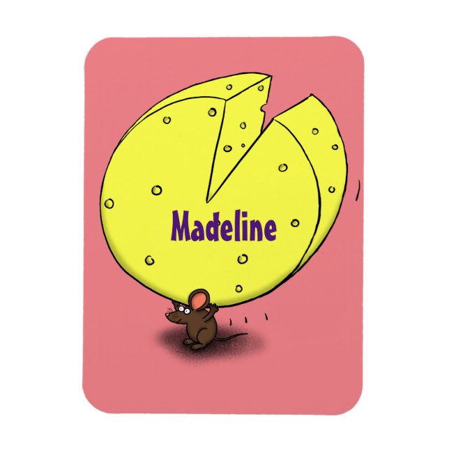 Cute-mus med illustration av ostens tecknad magnet (Vertikal)