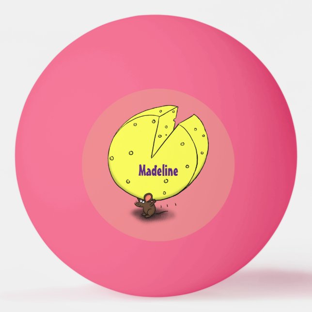 Cute-mus med illustration av ostens tecknad pingisboll (Framsidan)