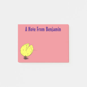 Cute-mus med illustration av ostens tecknad post-it block
