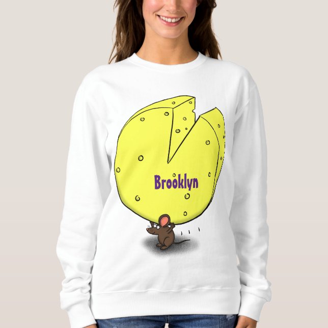 Cute-mus med illustration av ostens tecknad t shirt (Framsida)