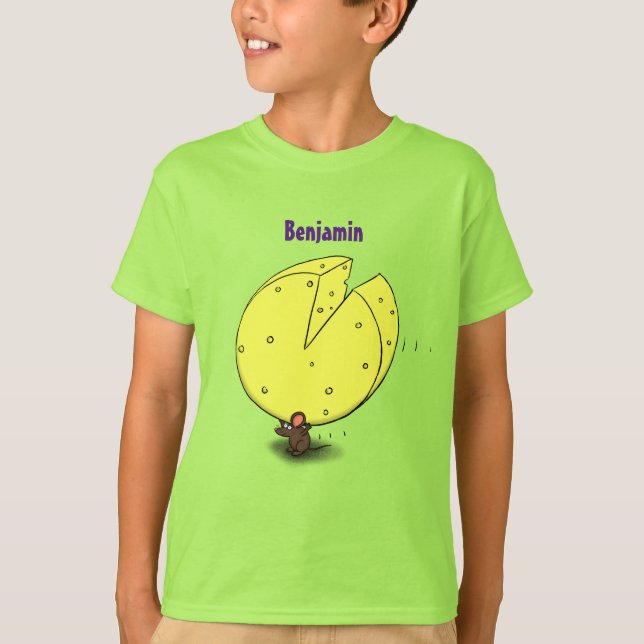 Cute-mus med illustration av ostens tecknad t shirt (Framsida)