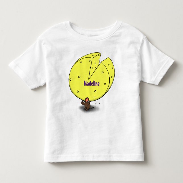 Cute-mus med illustration av ostens tecknad t shirt (Framsida)