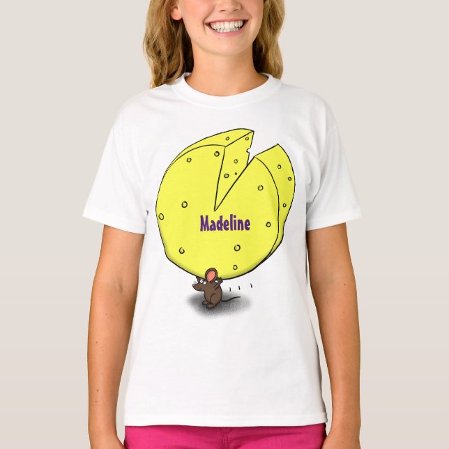Cute-mus med illustration av ostens tecknad t shirt (Framsida)