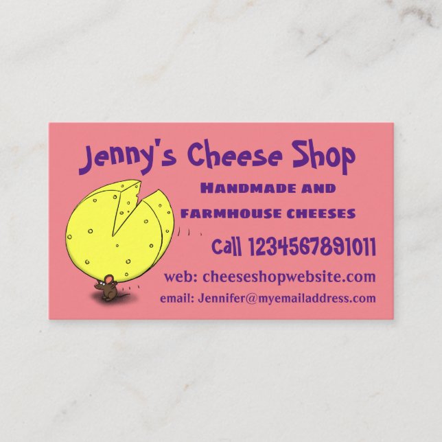 Cute-mus med illustration av ostens tecknad visitkort (Framsida)