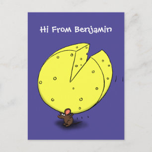 Cute-mus med illustration av ostens tecknad vykort