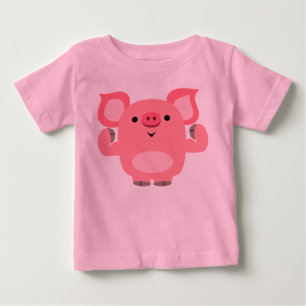 Cute Muscled Tecknad Gris Baby T-Shirt