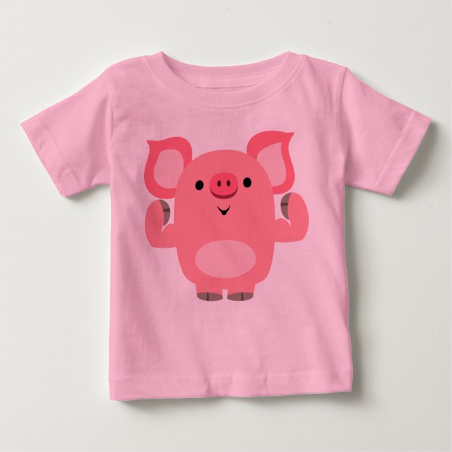 Cute Muscled Tecknad Gris Baby T-Shirt (Framsida)