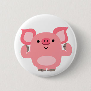 Cute Muscled Tecknad Gris Button Badge Knapp