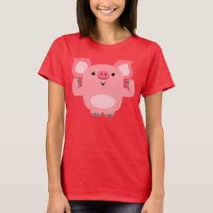 Cute Muscled Tecknad Gris Women T-Shirt
