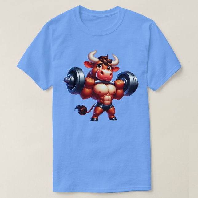 Cute Muscular Bull T Shirt (Design framsida)