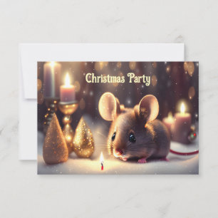 Cute-musen firar jul - jul Party Inbjudningar