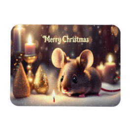 Cute-musen firar jul - magnet
