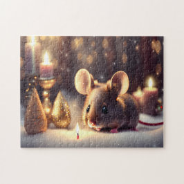 Cute-musen firar jul pussel