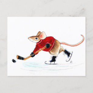 Cute Mushockey Elbows Up! vykort! Vykort