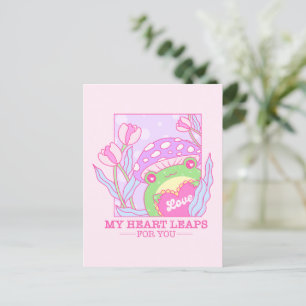 Cute Mushroom and Frog - Mina hjärtlekar för dig Vykort