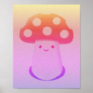 Cute Mushroom Art Poster