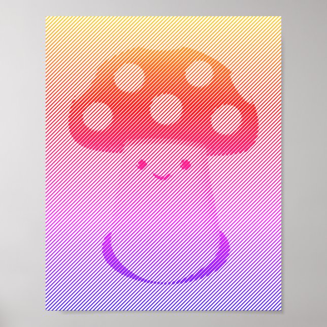 Cute Mushroom Art Poster (Framsidan)