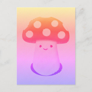 Cute Mushroom Art Vykort