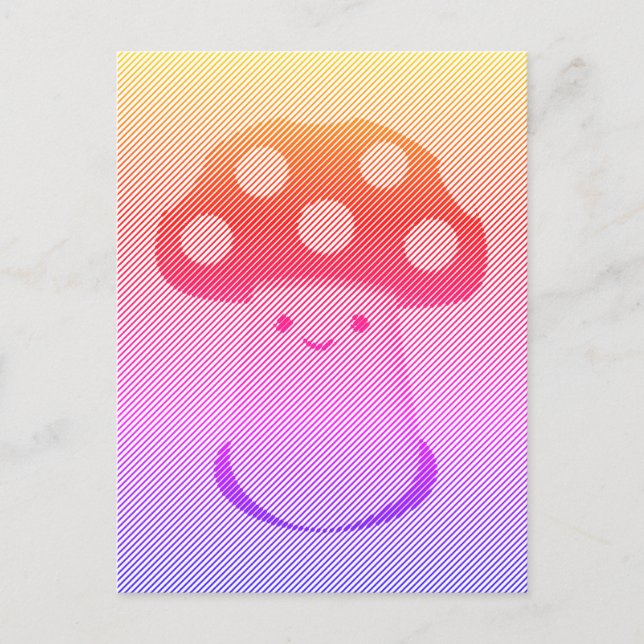 Cute Mushroom Art Vykort (Framsida)