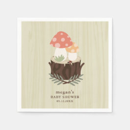 Cute Mushroom Baby Shower Napkin Pappersservett