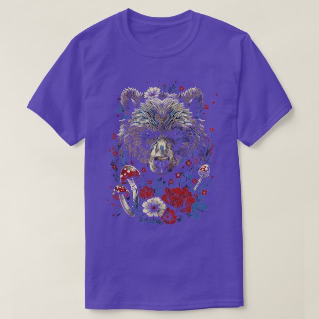 Cute Mushroom Bear T Shirt (Design framsida)