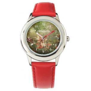 Cute Mushroom Fairy in Forest Armbandsur