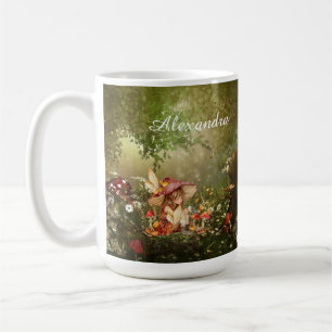 Cute Mushroom Fairy in Forest Kaffemugg