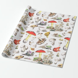 Cute Mushroom Frog Snigel Forest Mönster Presentpapper
