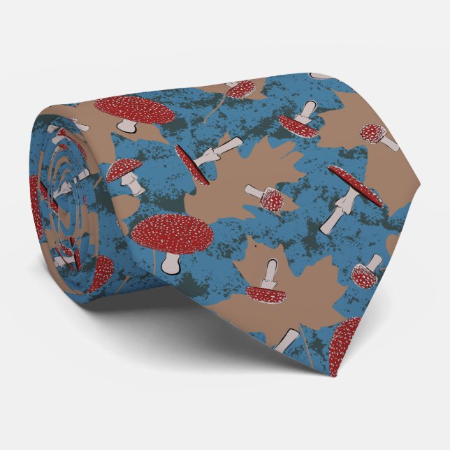 Cute Mushroom Fungi Mönster Neck Tie Slips (Rullad)