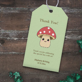 Cute Mushroom-Grönt Presentetikett