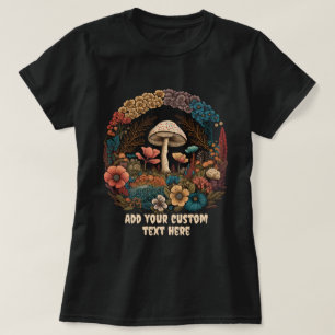 Cute Mushroom House Blommigt, Mushroom Älskare T Shirt