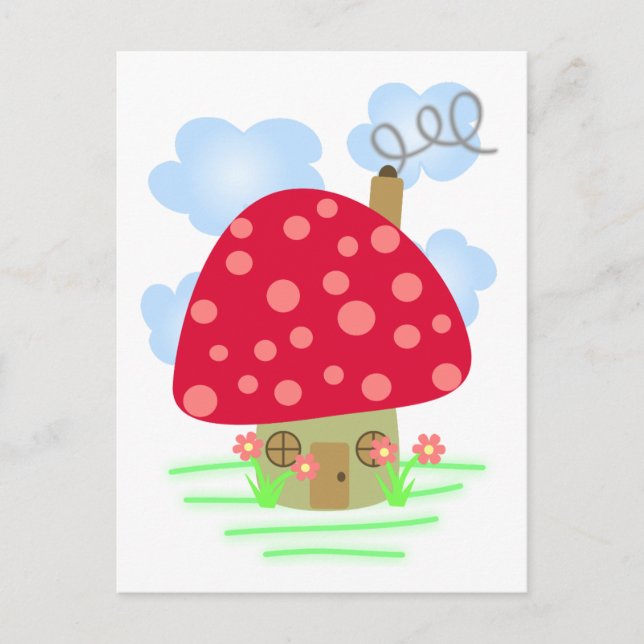 Cute Mushroom House Vykort (Framsida)