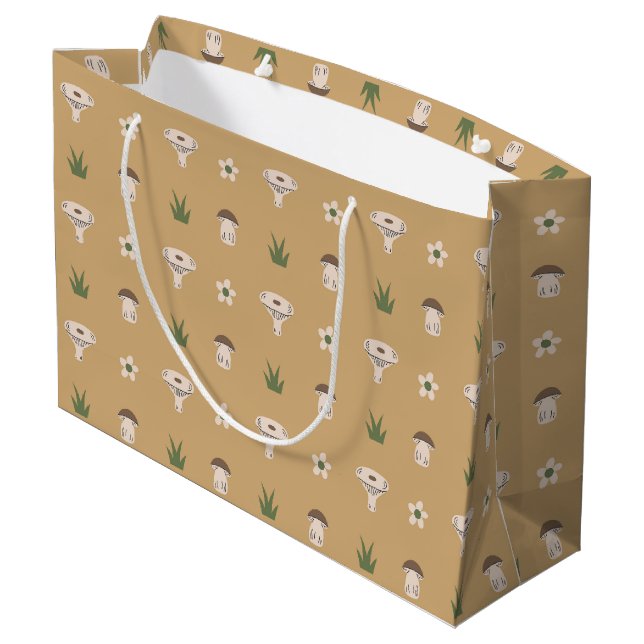 Cute Mushroom Mönster Large Gift Bag (Baksidan Vinklad)