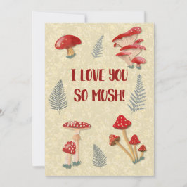  Cute Mushroom Pun I Love You So Mush Julkort
