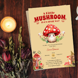 Cute Mushroom Snigel Woodland Fall babydusch Inbjudningar