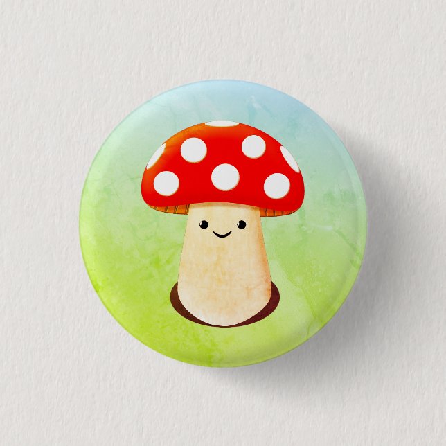 Cute Mushroom Teckning Knapp (Framsida)