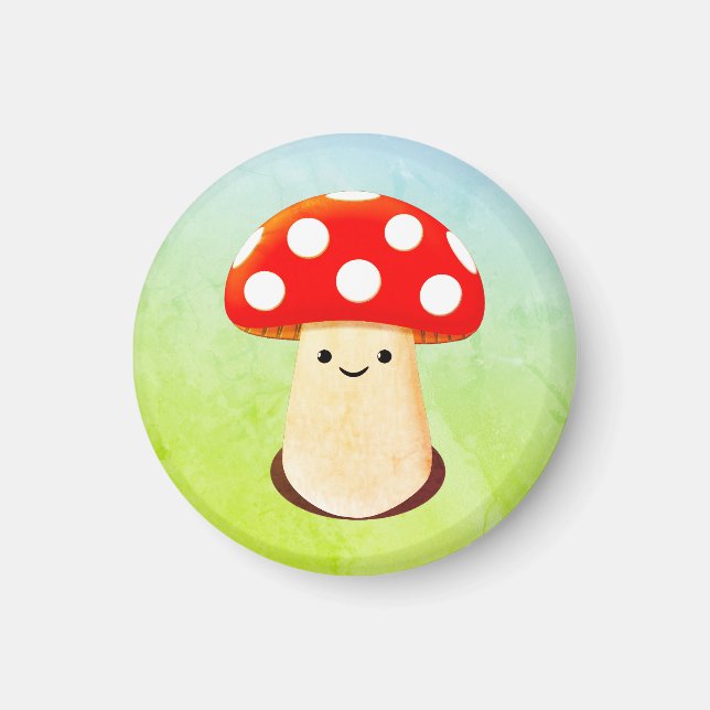 Cute Mushroom Teckning Magnet (Framsidan)