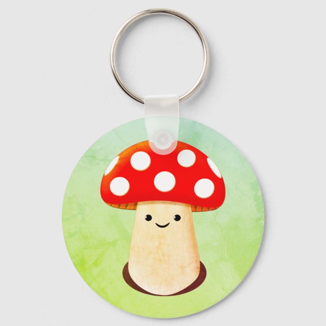Cute Mushroom Teckning Nyckelring (Framsida)