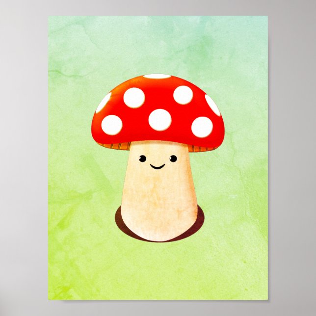Cute Mushroom Teckning Poster (Framsidan)