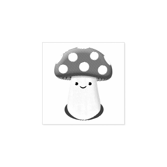 Cute Mushroom Teckning Stämpel (Tryck)