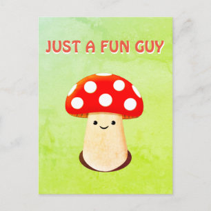 Cute Mushroom Teckning Vykort