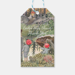 Cute Mushroom Woodland Frog Baby Shower Presentetikett