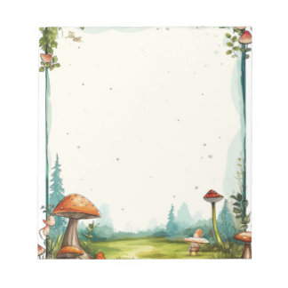 Cute Mushroom Woodlands Patterned Unlines Anteckningsblock