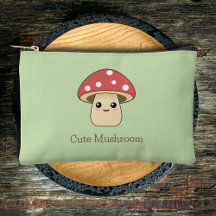 Cute Mushroom Zipping Pouch