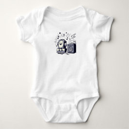 Cute Music Lover – Adorable Cartoon Baby Bodysuit T Shirt